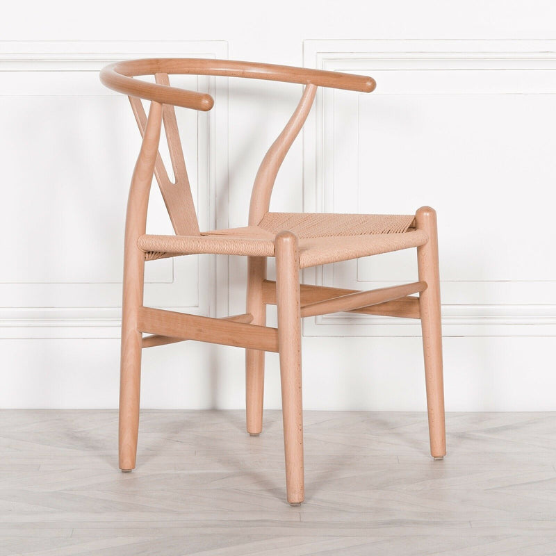 NATURAL WOODEN SCANDINAVIAN DINING CHAIR - Cints and Home