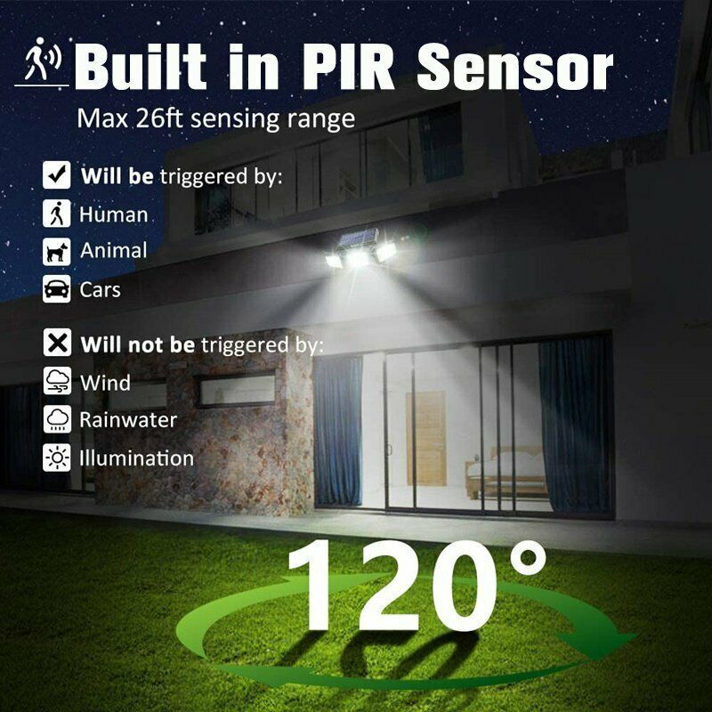 74 LED Solar Powered PIR Motion Sensor  Outdoor Garden Security Lamp - Cints and Home