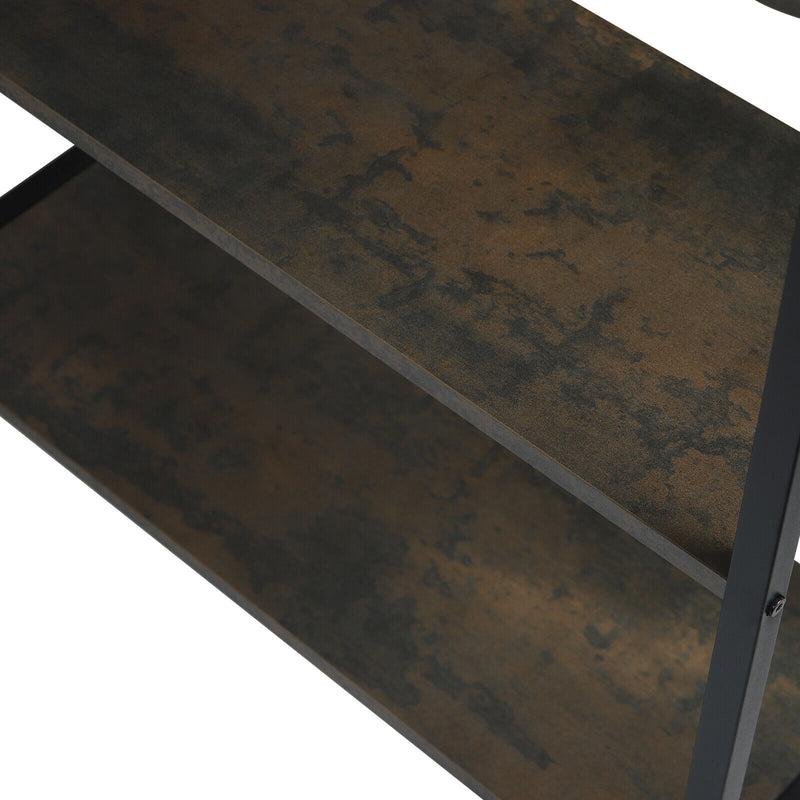 L-shaped Computer Desk - Black Marble | Rust - Cints and Home