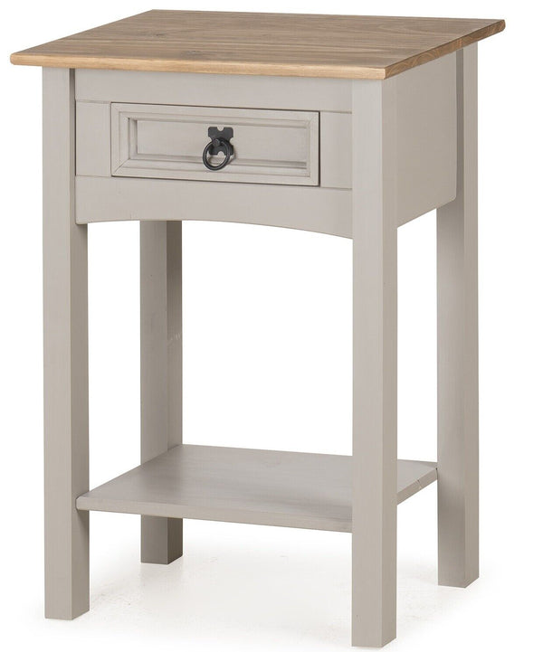 Corona Console Table Grey Wax 1 Drawer - Cints and Home