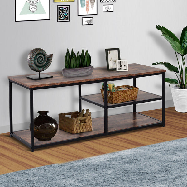 Industrial Style TV Stand Cabinet with Storage Shelves and Metal Frame. - Cints and Home