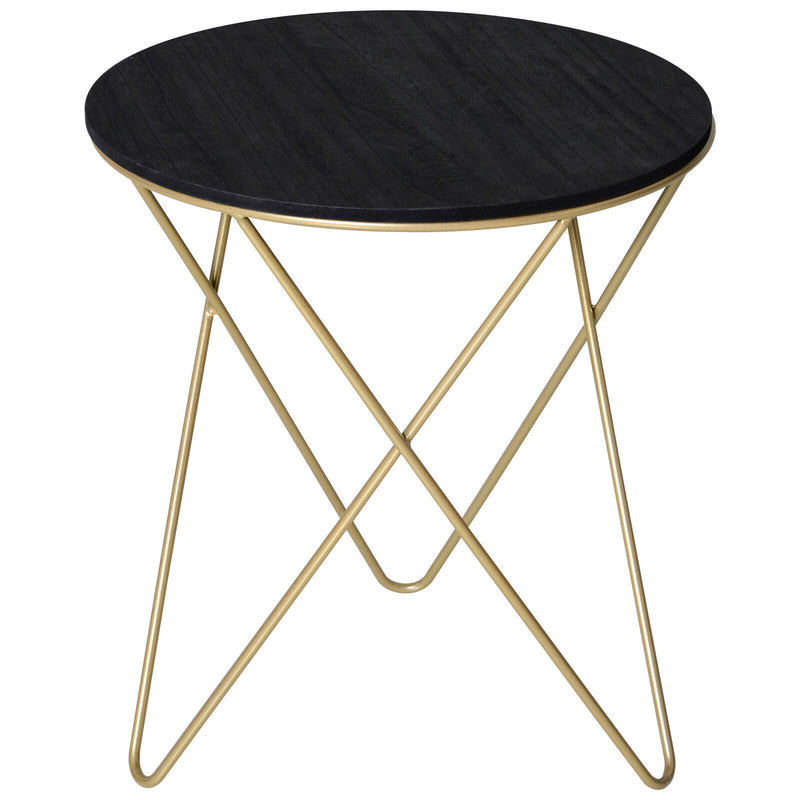 Black and Gold Round Coffee Table - Cints and Home