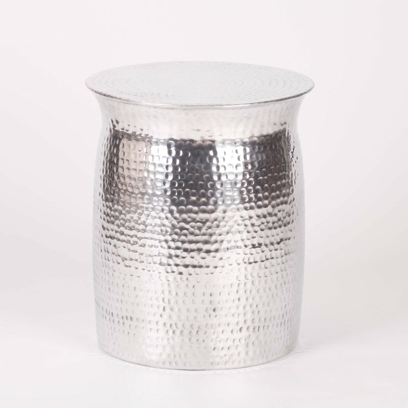 Hammered Aluminium Side Stool - Cints and Home