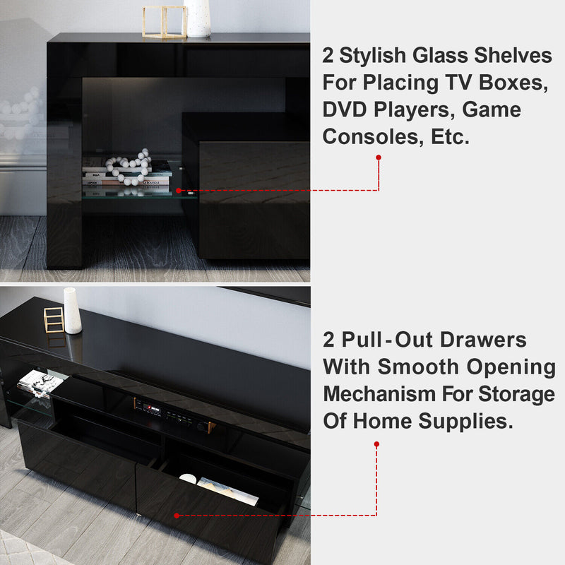 Black TV Stand Cabinet Unit - Cints and Home