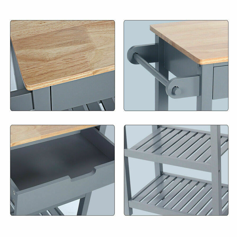 3 Tier wood Kitchen Storage  Cart Serving Unit - Cints and Home