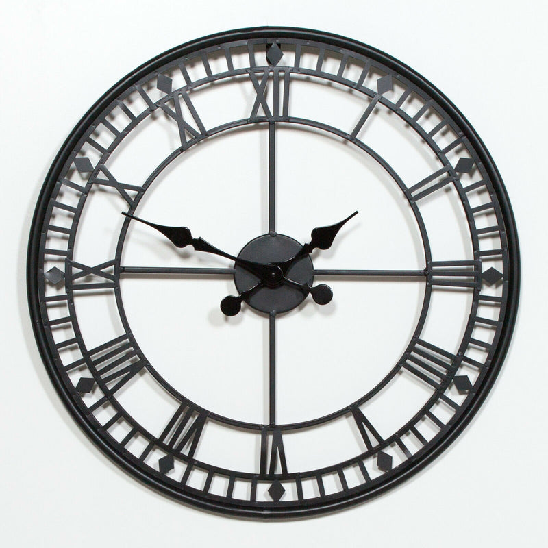 55cm Black Metal Wall Clock - Cints and Home