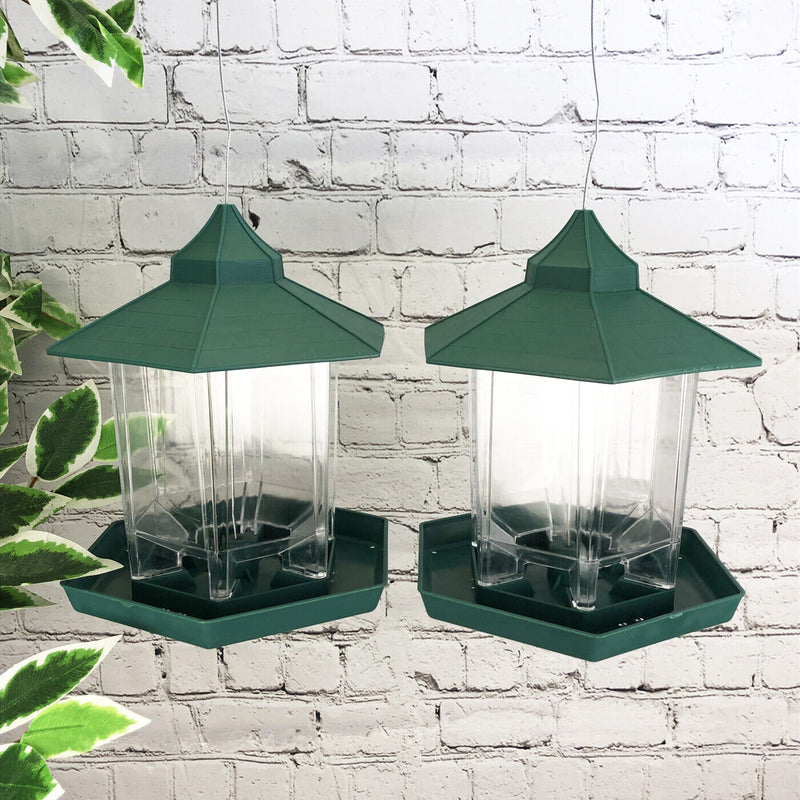set of 2 Green Hanging Bird Feeders - Cints and Home