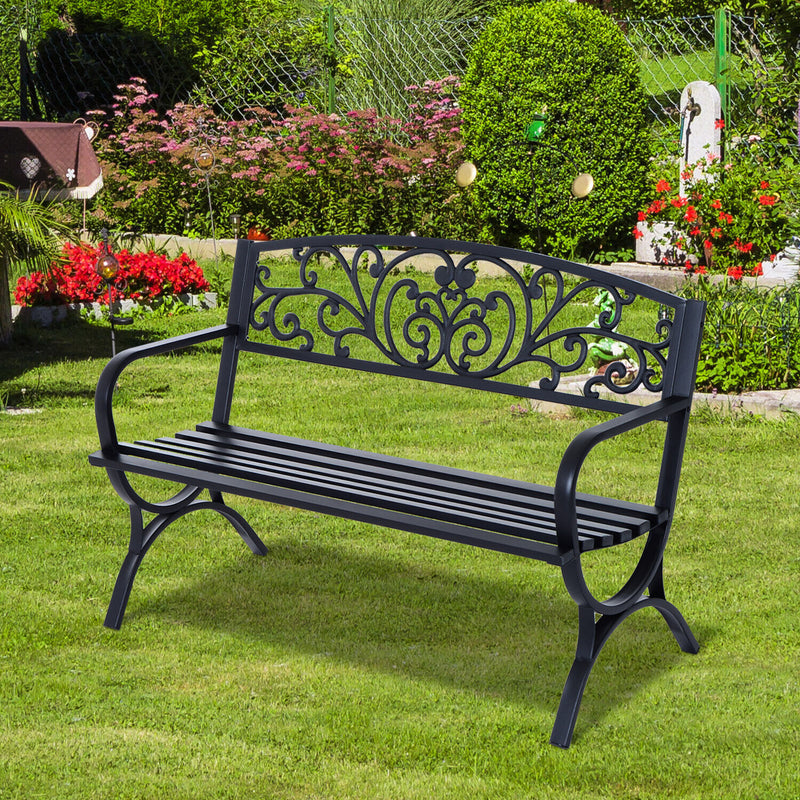 Garden Bench Porch Chair - Black - Cints and Home