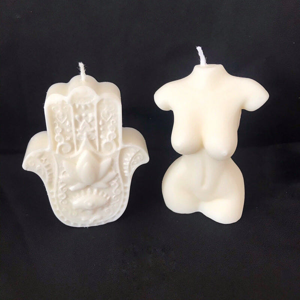 Female Body Candle And Hand Of Fatima - Cints and Home
