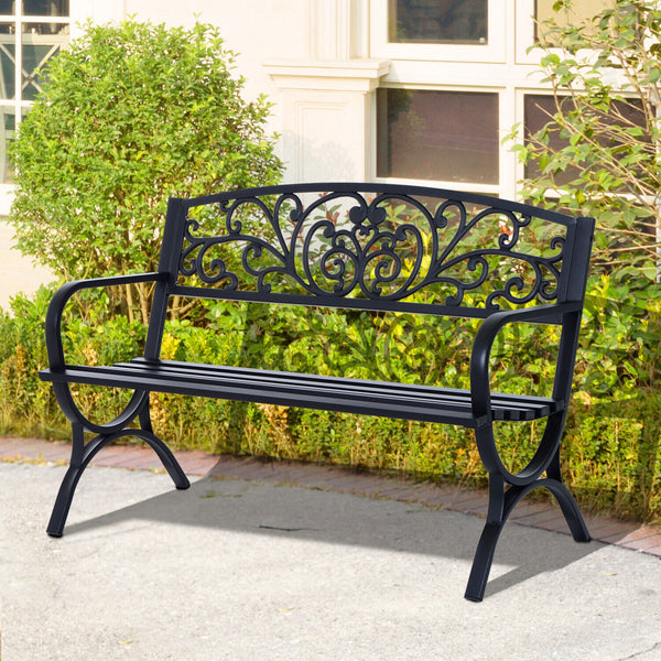 Garden Bench Porch Chair - Black - Cints and Home
