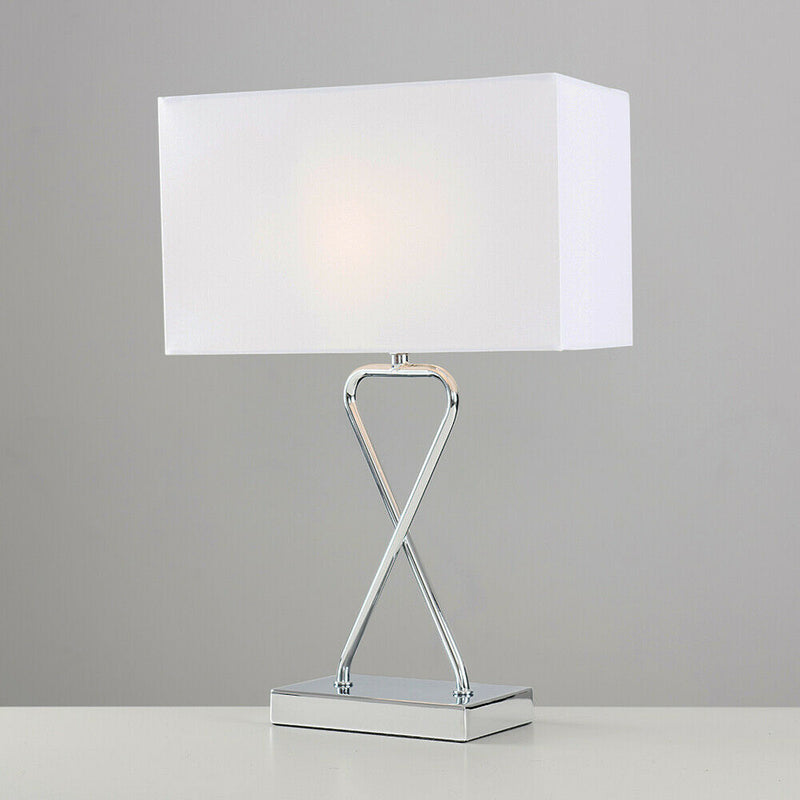 Modern Rectangle Chrome Bedside Lamp - Cints and Home