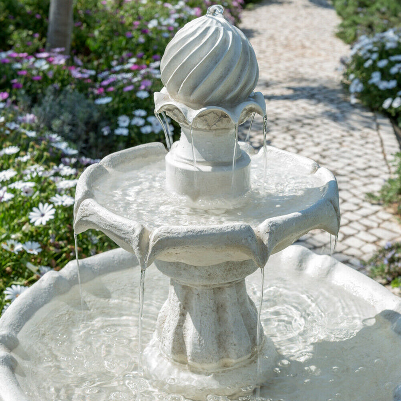 Solar Powered Water Feature  Fountain Tiered Cascade - Cints and Home