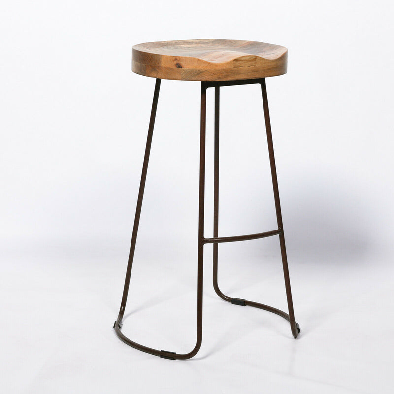 Rustic Iron Wooden Bar Stool - Cints and Home