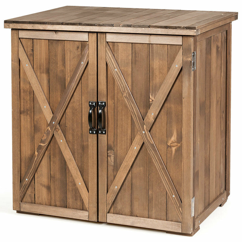 Fir Wood Outdoor Garden Storage Shed - Cints and Home