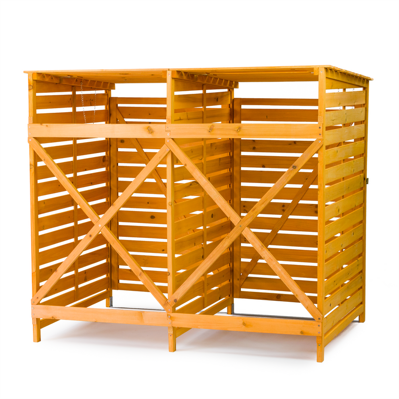 Double Wooden Wheelie Bin Store - Cints and Home