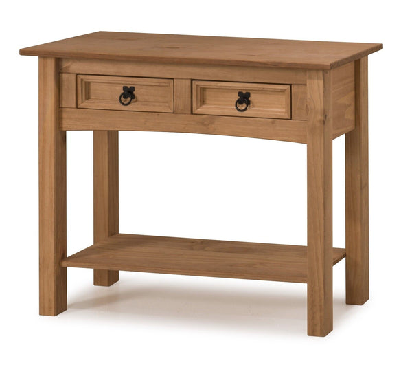 Corona Console Table 2 Drawer Mexican Solid Pine Hallway - Cints and Home