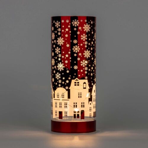 Christmas Table Decoration Vase LED Red Glass
