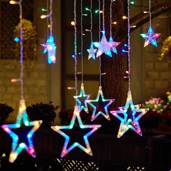 Christmas Star Curtain Lights