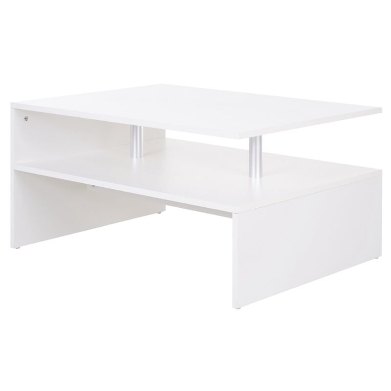 2 Tier Coffee Table End/Side Table Modern Design w/Open