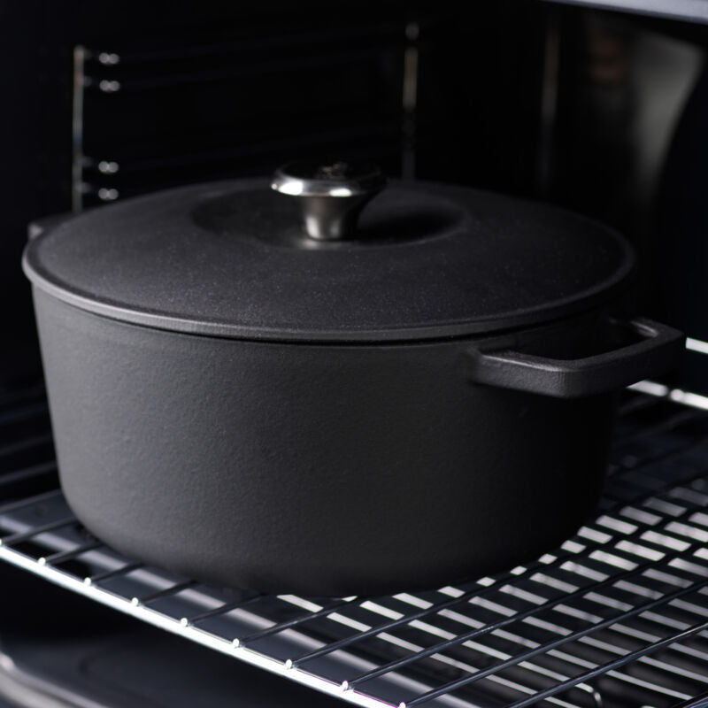 Cast Iron Casserole Pot Stew Dish Oven Safe Self