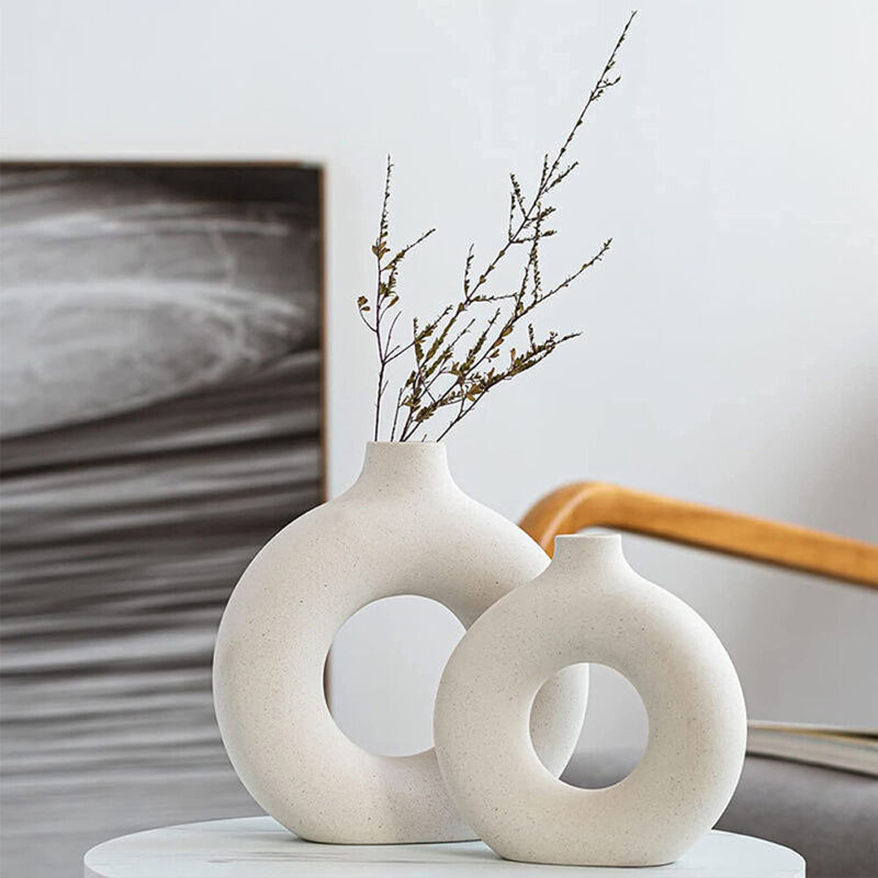 Ceramic Doughnut Round Ring Vase Donut Vase