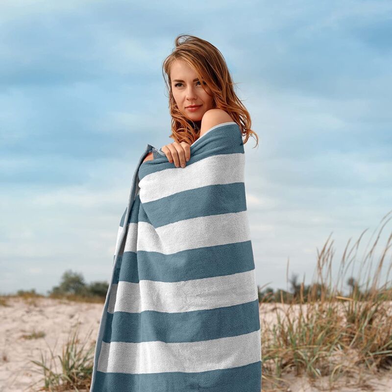 Luxury 100% Cotton Cabana Striped Classic Beach Towels