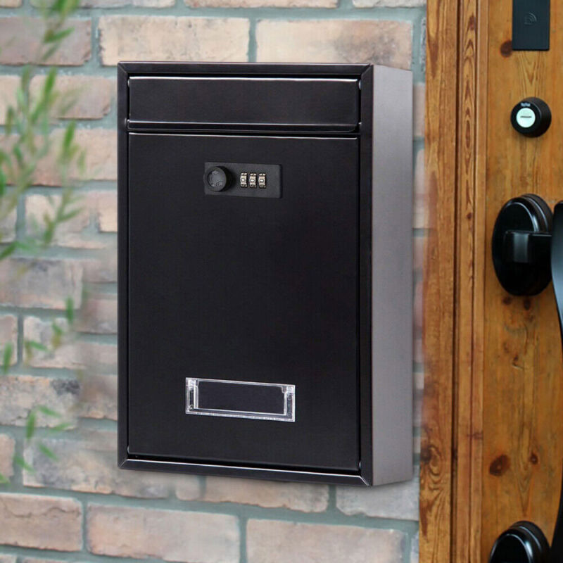 Letter Box Post Mail Box Wall Mounted Post Box Lockable with Combination Lock - Cints and Home
