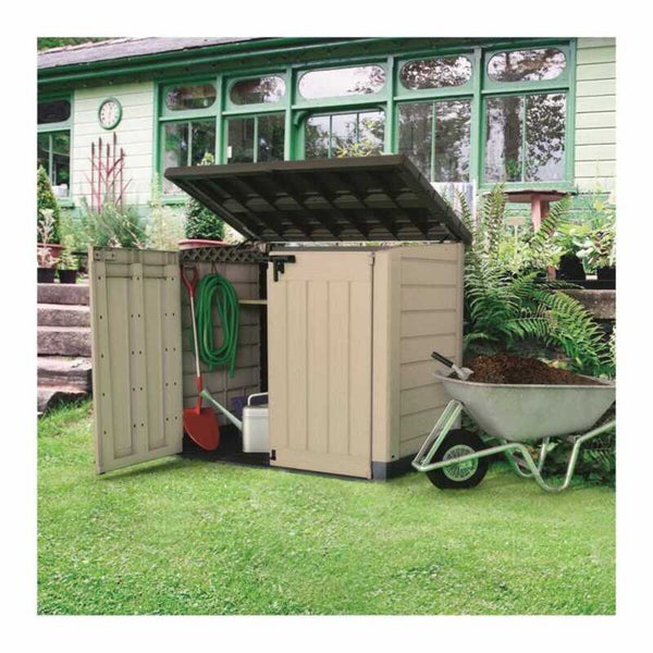 Store It Out Max 1200L Outdoor Garden & Wheelie Bin Storage Shed - Beige