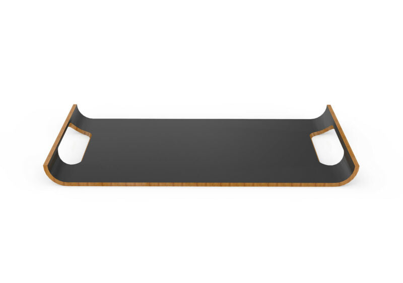 Serving Tray Wood Back With Black Surface