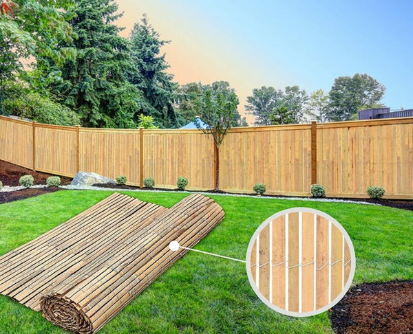Bamboo Slat Fence Screen Roll Screening Fencing Privacy