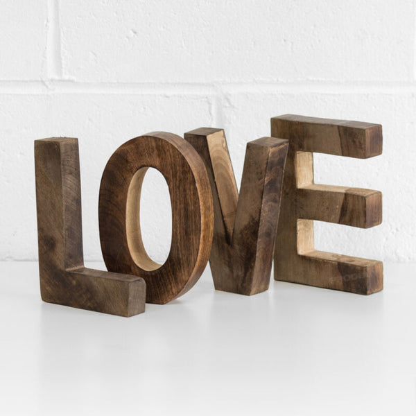 Wooden Love Block Letters Set 20cm Decorative Ornaments Romantic Sign Home Decor