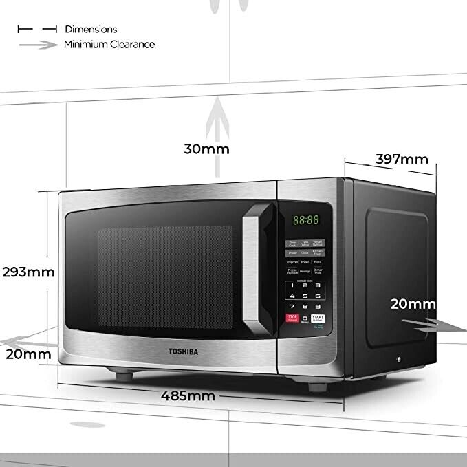 800w 23L Microwave Oven Digital Display - Stainless Steel