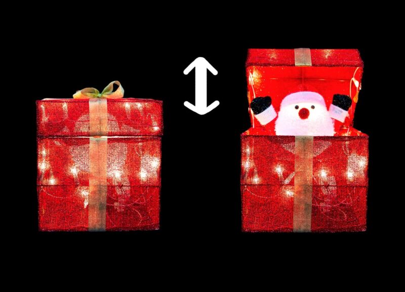Christmas Santa Pop-Up LED Gift Box