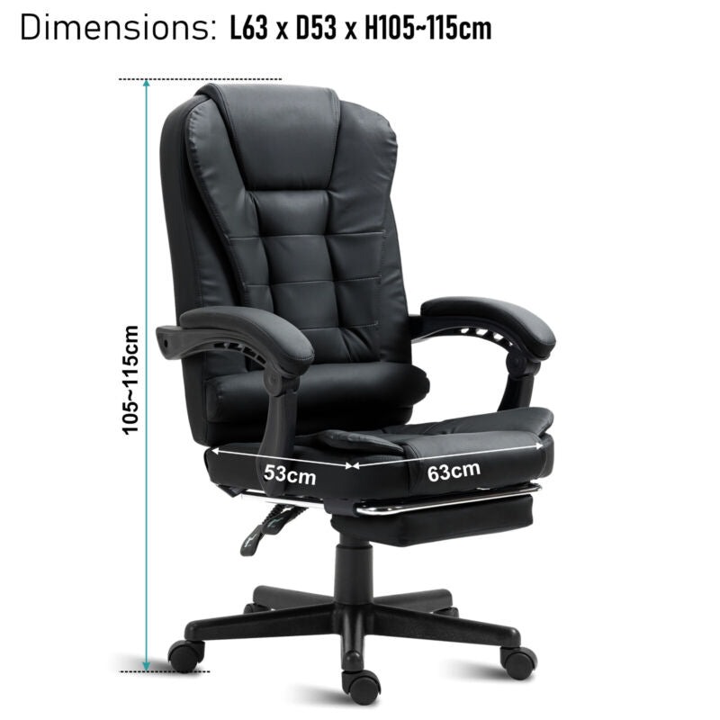 Executive Office Chair Racing Swivel Computer Gaming Chair Recliner w/ Footrest - Cints and Home