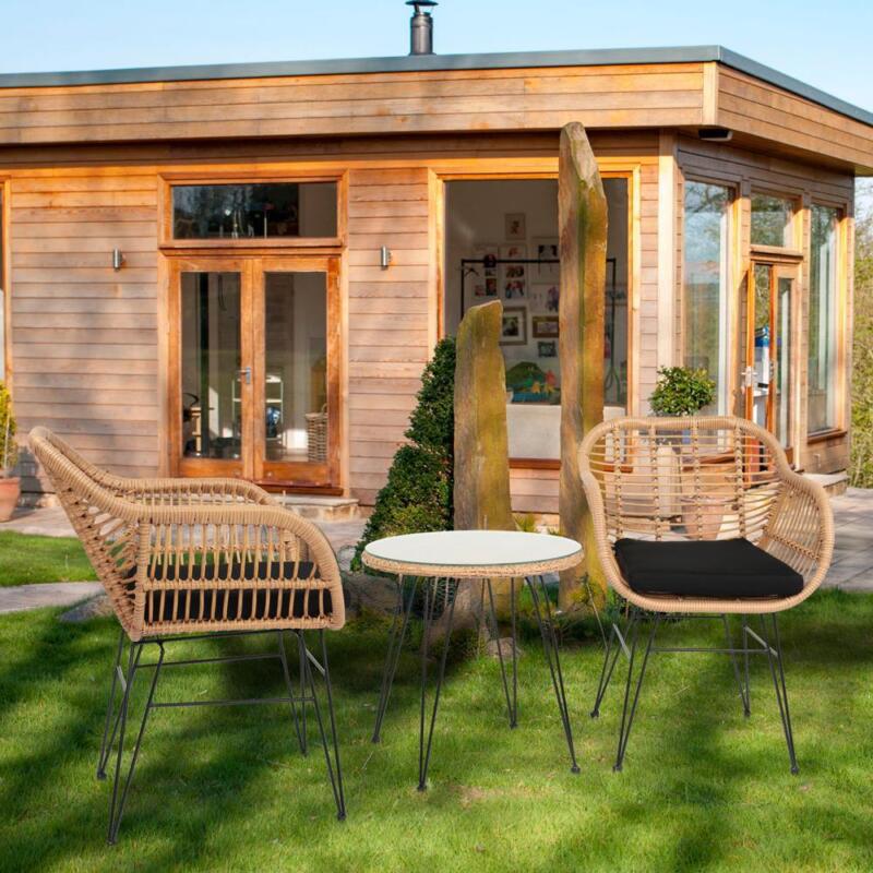 Outdoor Rattan Furniture Bistro Set Garden Patio Wicker - Cints and Home