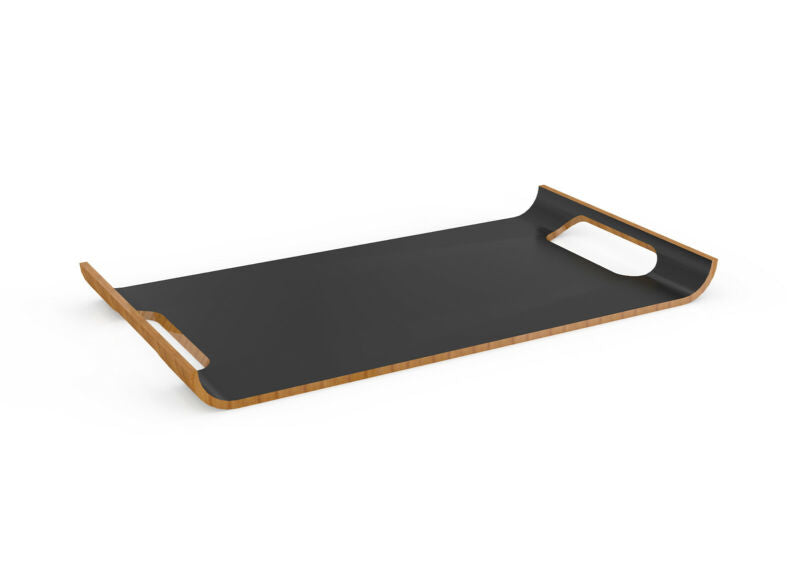 Serving Tray Wood Back With Black Surface
