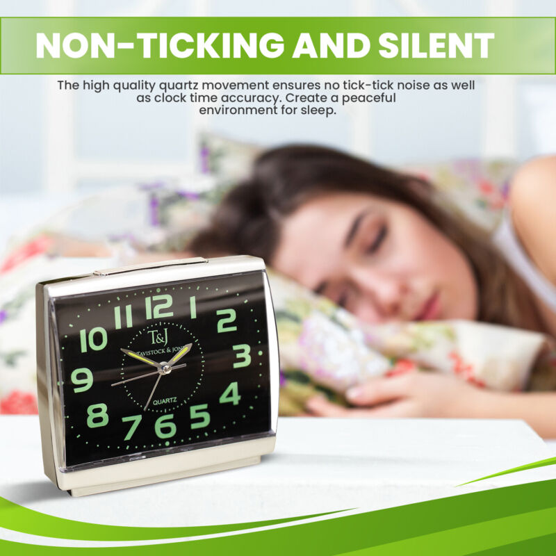 Set of 2 Easy-to-Read Silent alarm clock - Cints and Home