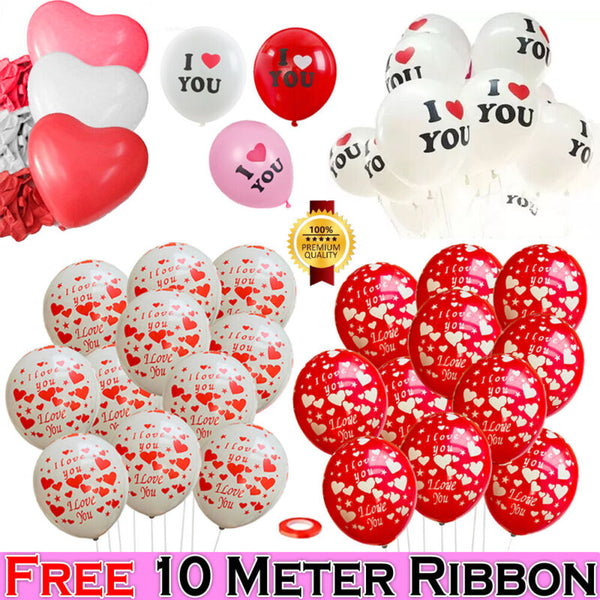 12inch Happy Valentines Day Party I Love You Heart Balloons Wedding Decoration