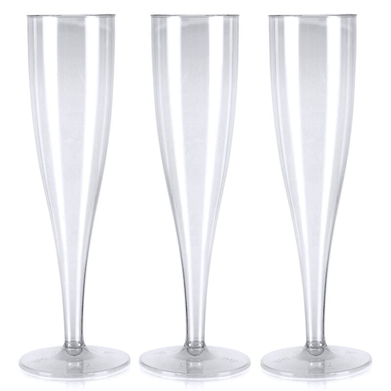 10 x Clear Prosecco Flutes 175ml Champagne Glasses