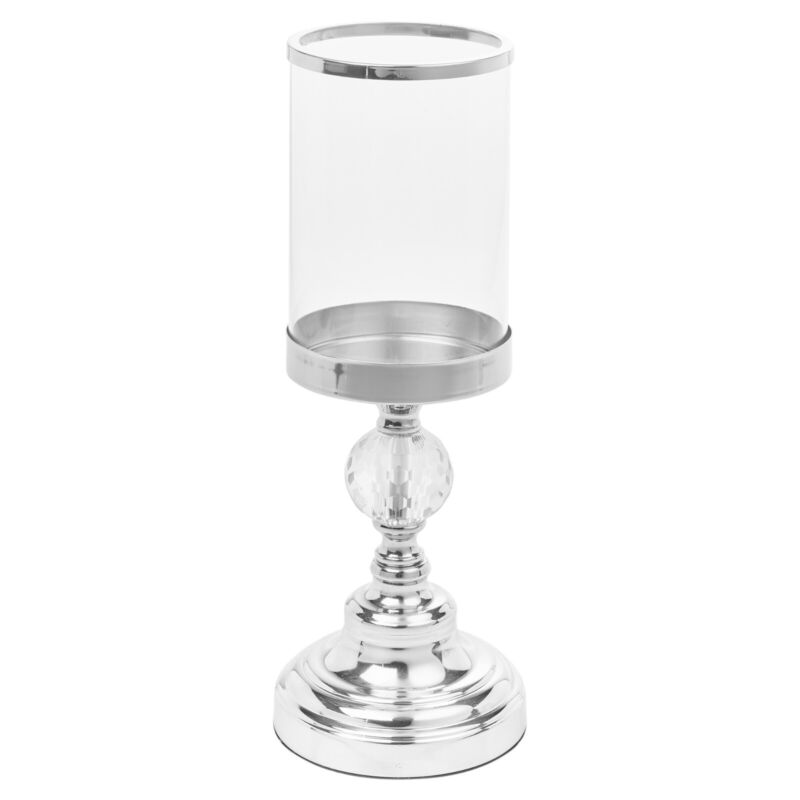 2Pcs Glass Hurricane Candle Holder Set Light