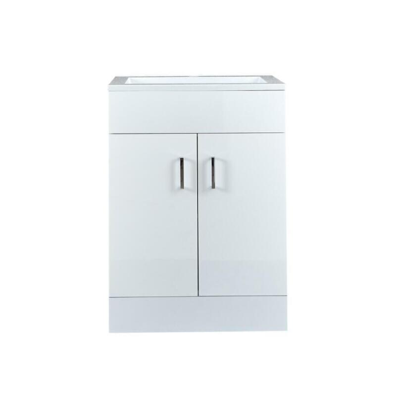 White Bathroom Vanity Unit Storage Floor Cabinet