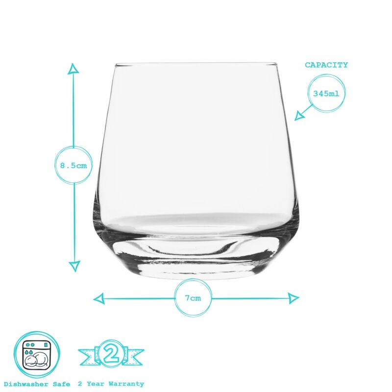 12 Piece Tallo Glassware Set Water Juice Glasses Clear