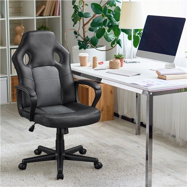 Gaming PC Chair with Arms for Work Task Study Grey - Cints and Home