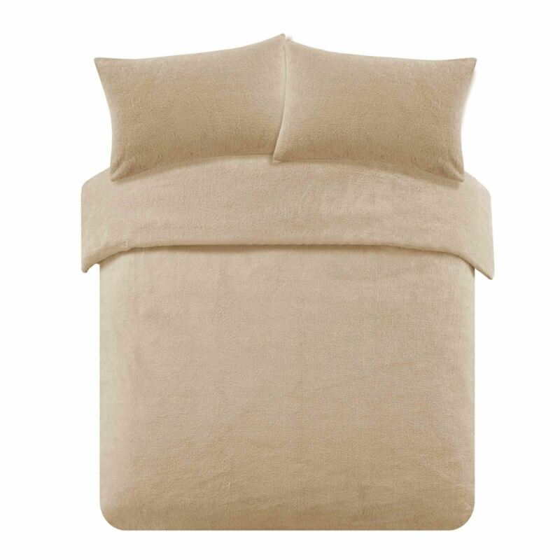 Teddy Fleece Duvet Cover with Pillow Case (Latte Beige) - Cints and Home