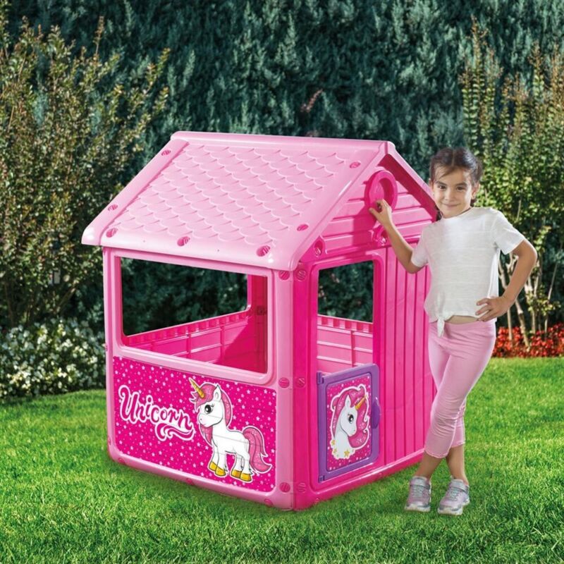 Unicorn Themed Playhouse (H135cm) Indoor Or Outdoor Use Garden Children Toy - Cints and Home