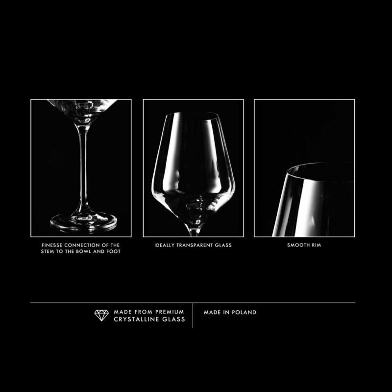 Garde Red Wine Glasses | Set of 6 | 490 ML | Dishwasher Safe