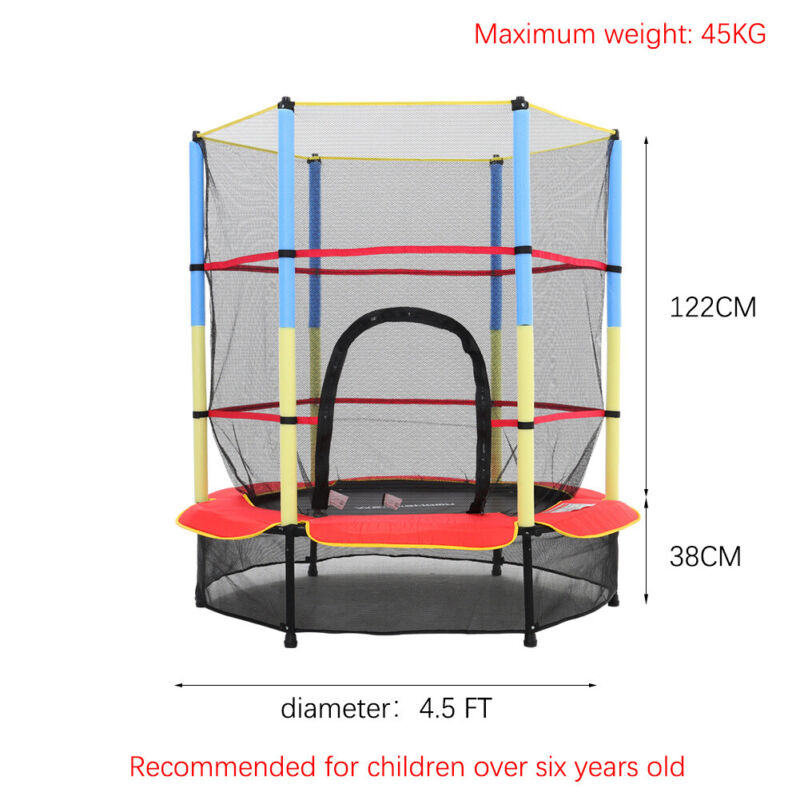 4.5ft Small Round Trampolines With Safety Enclosure