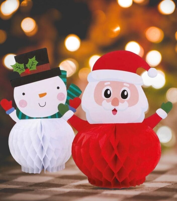Paper Christmas Tress, Santa, & Snowman