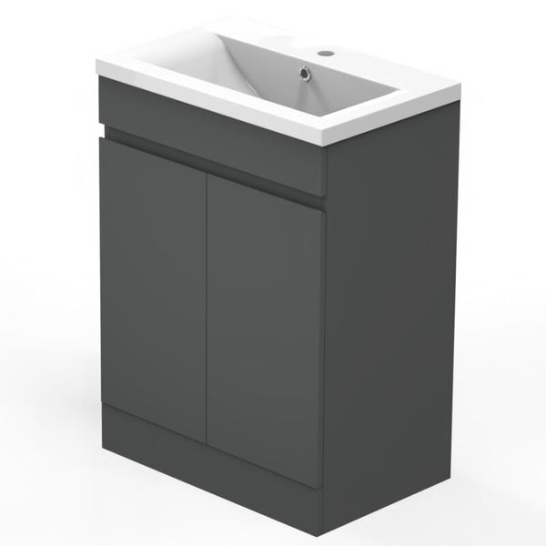 500mm Floor Standing Grey Bathroom Vanity Unit and Sink Basin - Cints and Home