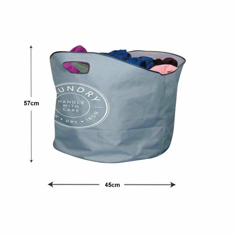 XL LAUNDRY BAG Basket Handles Foldable Washing Sack Clothes Storage Bin Bag